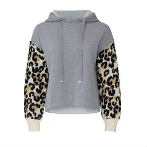 Central Park West Leopard Sleeves Sweatshirt